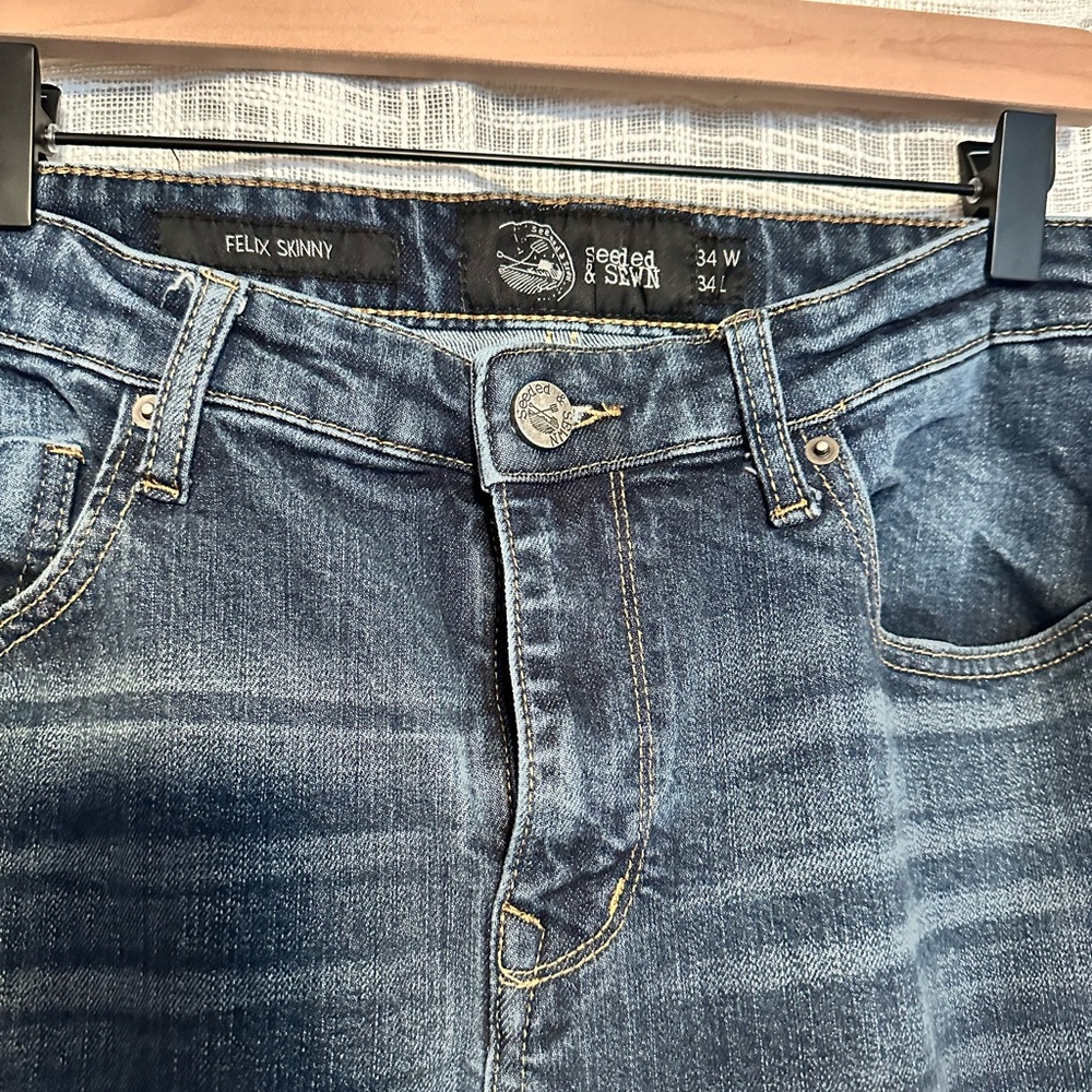 Seeded & Sewn Felix Skinny Blue Jeans